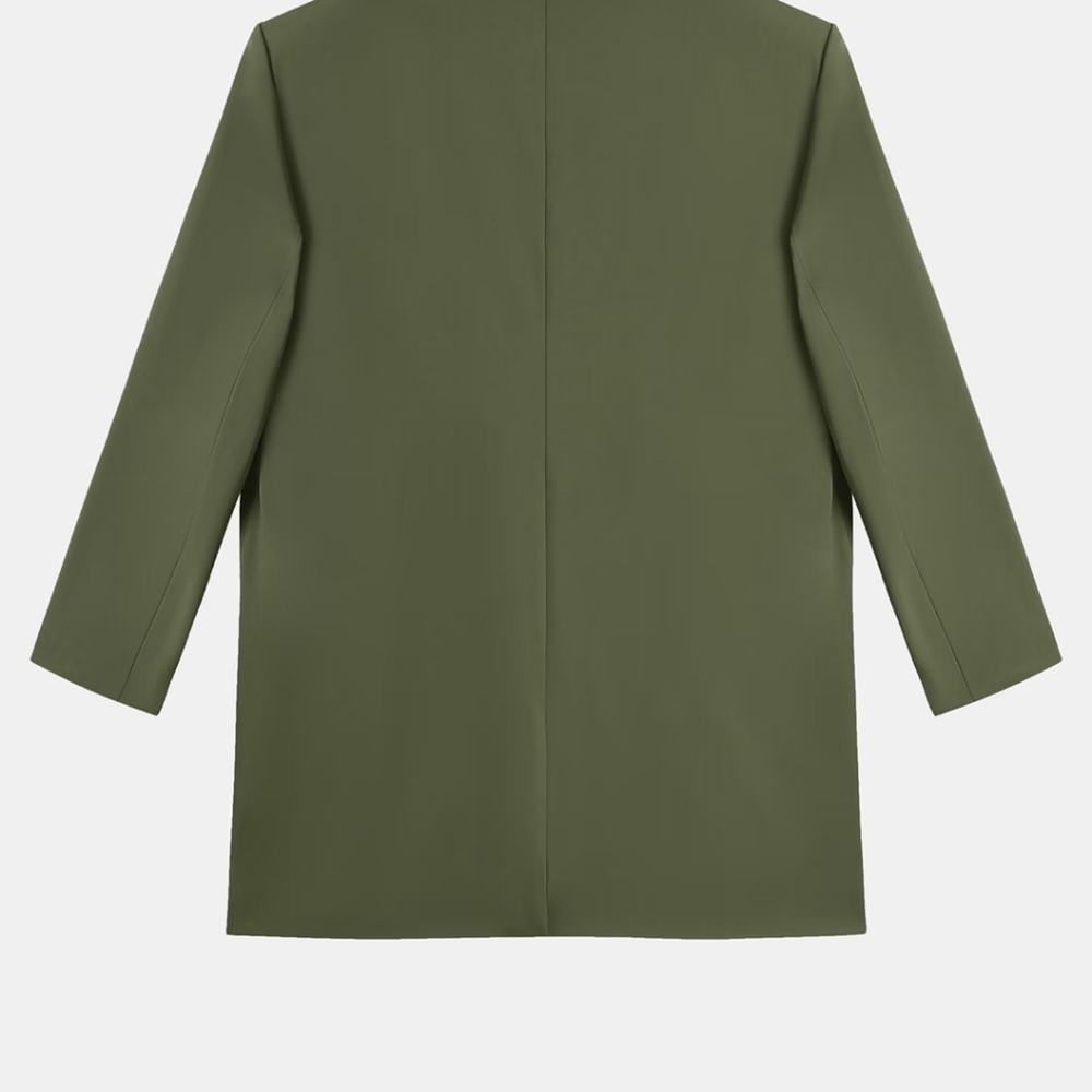 Elegant Olive Green Women's Jacket Blazer - Picture 4 of 12